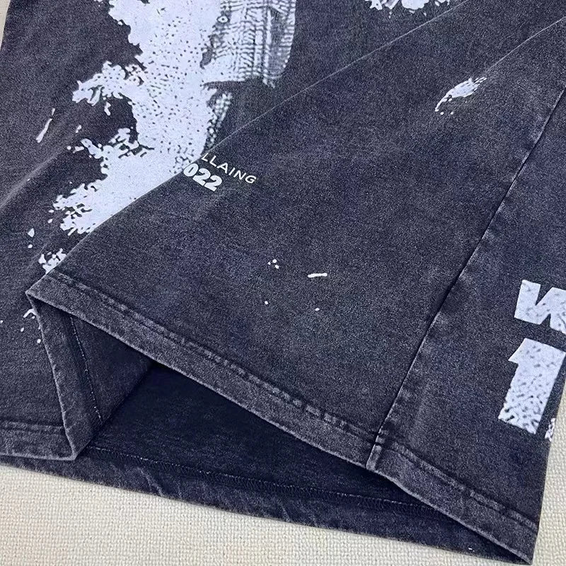 Hip-hop rap album featuring heroes and villains printed with short-sleeved shirts