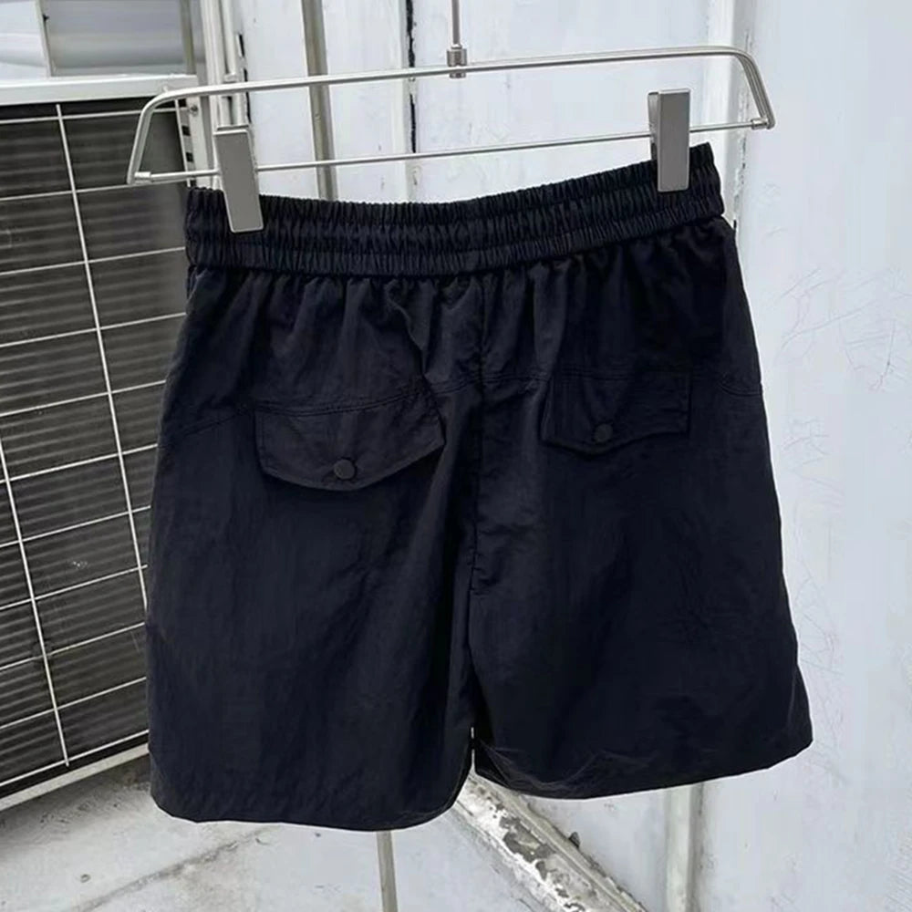 Summer New Casual Loose High-Quality Zipper Fashion Hooded Work Top Solid Color Trendy Shorts Set