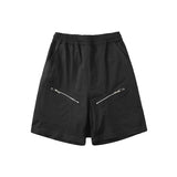 high street zipper pockets vibe style baggy drawstring summer shorts for men straight loose casual knee length pants oversized unique shorts style 4621