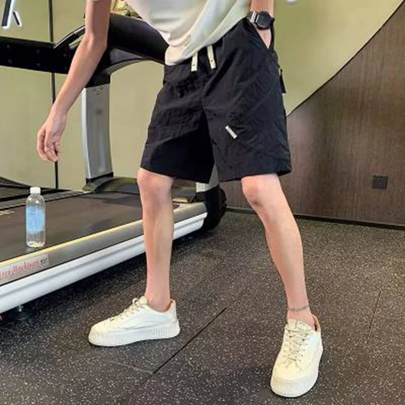 retro mens zip pocket cargo shorts loose straight outdoor casual shorts five point pants male quick dry cargo shorts summer new unique cargo style 1394