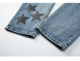 fashion ripped destroied jeans trousers distressed biker jeans with stars high street slim pants joggers denim jeans for men unique joggers style 3268