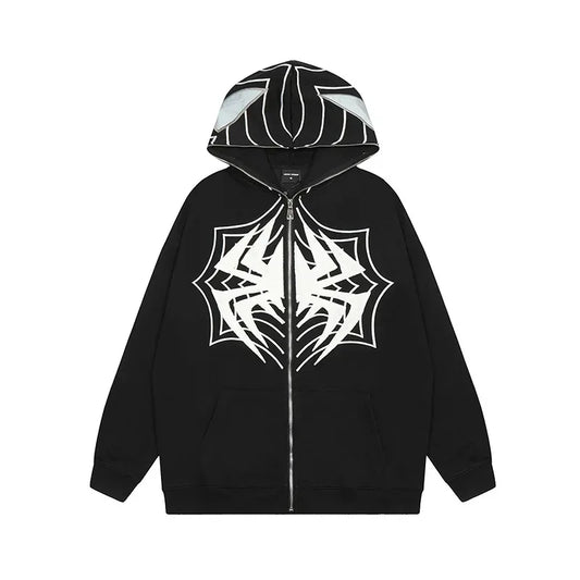 Y2K Retro Spider Print Sportswear Loose Casual Top For Men And Women I