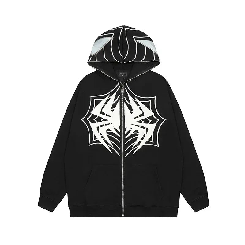 Y2K Retro Spider Print Sportswear Loose Casual Top For Men And Women I