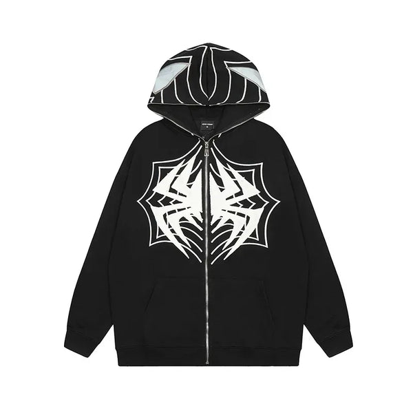 Y2K Retro Spider Print Sportswear Loose Casual Top For Men And Women I