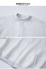 Stand Collar Half Zipper Pullover Casual Sweatshirt Men Women Streetwe
