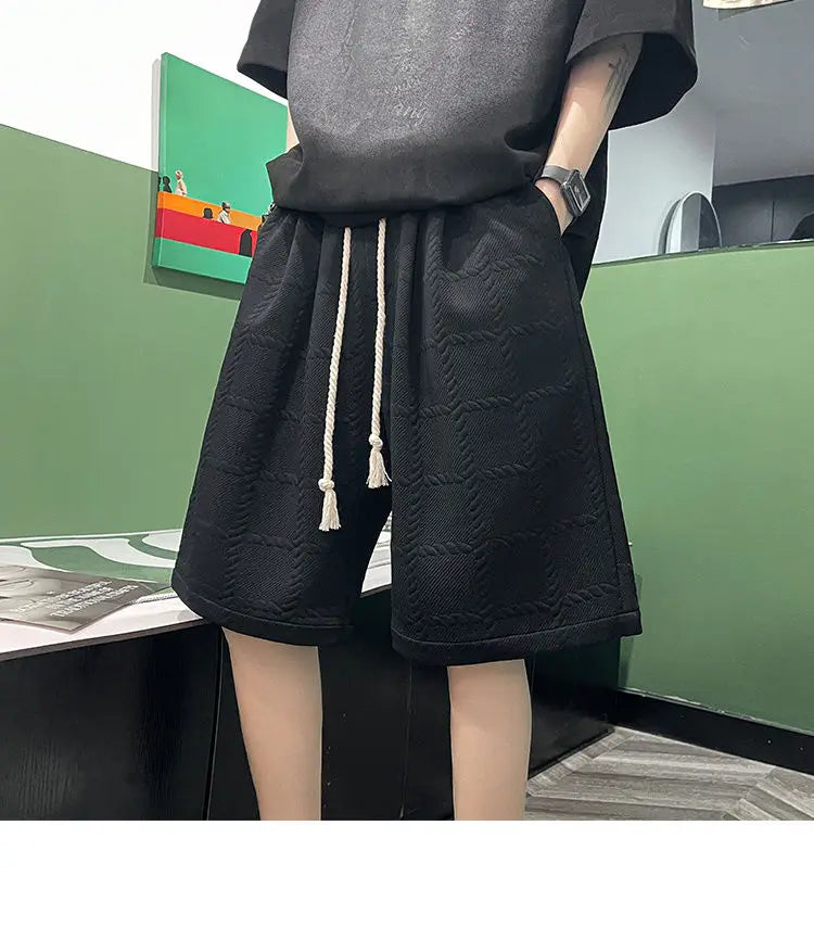 korean style niche casual shorts men summer workwear five point pants design trendy brand loose couple style retro sports pants unique shorts style 2159