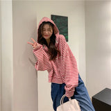 Autumn And Winter New Korean Style Ins Casual Sports Style Striped Hoo