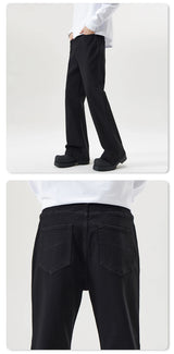 men black elastic denim micro flared jeans pants streetwear fashion cleanfit hip hop punk slim fit jeans y2k pants trouser unique jeans style 1815