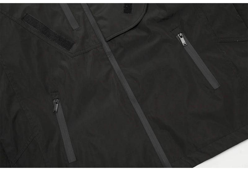 New 2023 Mens Undermycar Armor zipper Parkas Windproof hooded Jacket Tatting Multiple pockets outdoor Wear size 1 2 3 #463