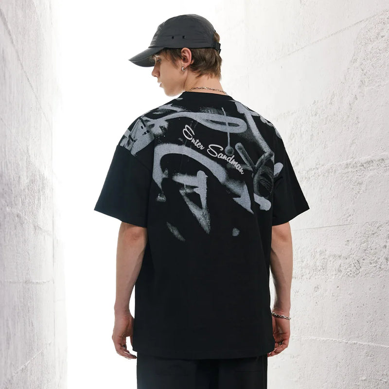 Y2k Tribal flame – Mens Y2K Tshirts Abstract Graffiti Graphic Tshirt Gothic Har