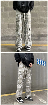 2023 new fashion side pocket camouflage baggy men cargo pants tactical clothing hip hop casual long trousers pantalones hombre unique cargo style 6034