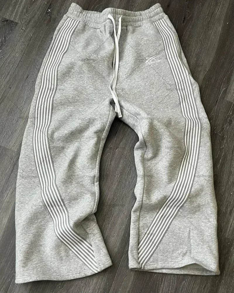 hip hop retro side stripes graphic baggy jeans casual streetwear sweatpants y2k pants gothic womens mens trousers unique joggers style 4432
