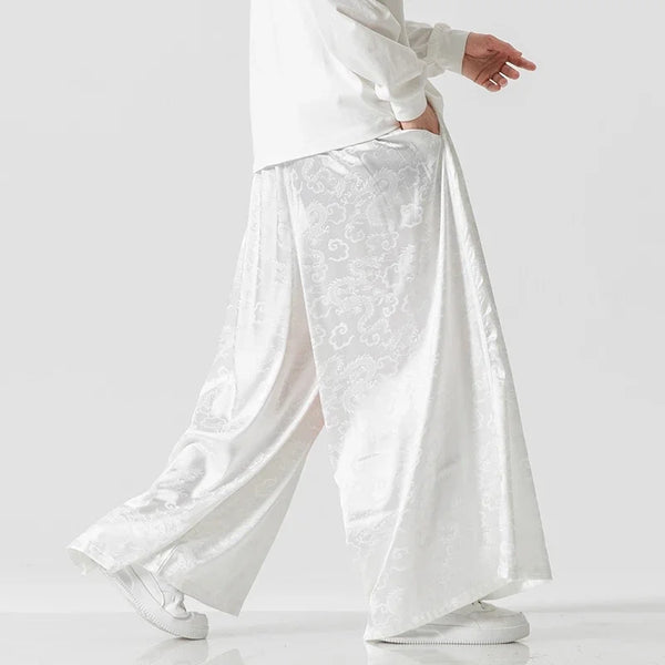mens loose large size wide leg pants vintage style straight leg draped casual pants fashion new brand male trousers menswear bottoms