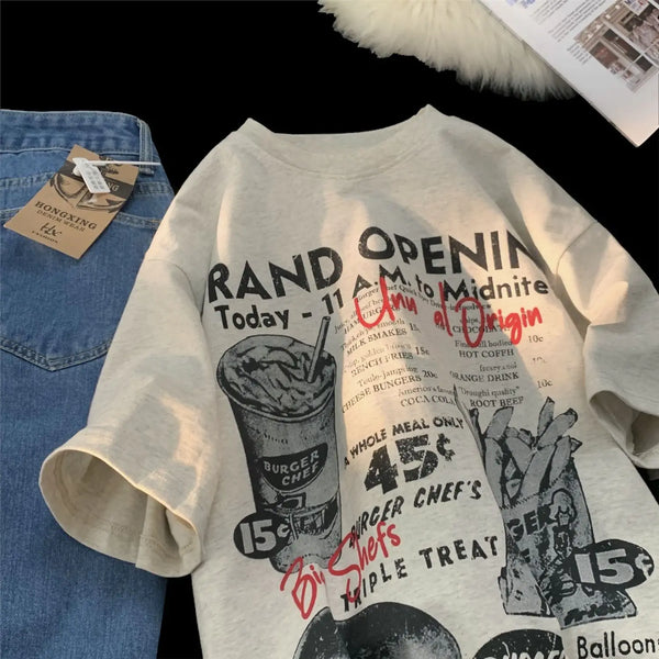 Harajuku Oversized shirt – American Street Hip Hop Men And Women Trendy Letter Print Ro