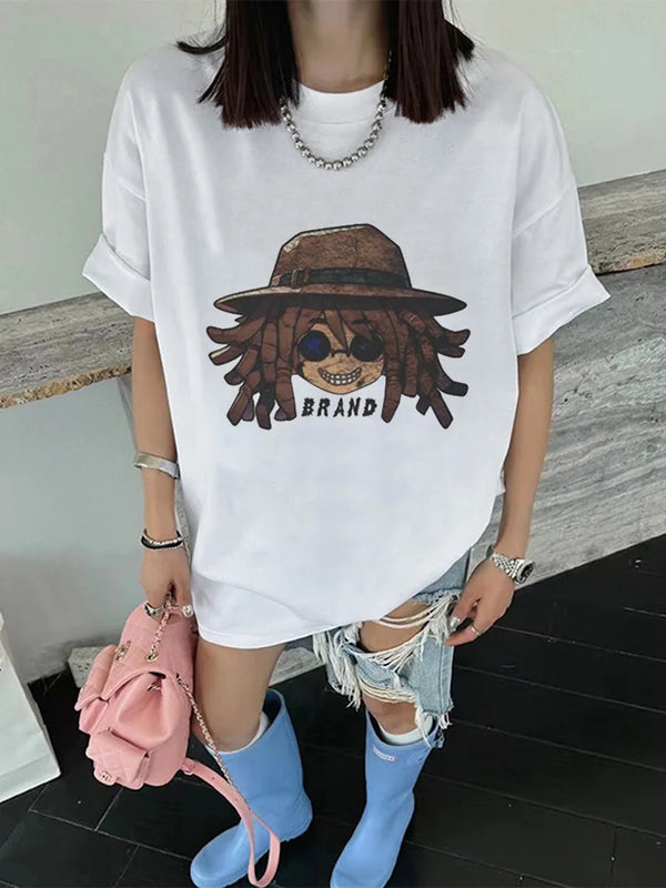 sadcore cartoon shirt with manga flicker textures and overlay