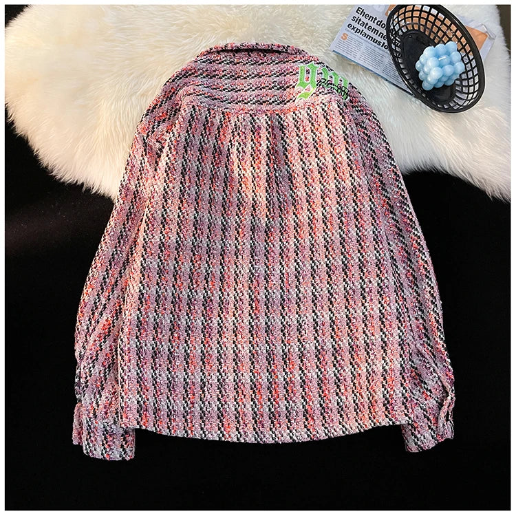 print american-retro-plaid-jacket-korean-trend-couple-jackets-embroidery-design-unisex-outerwear-loose-plus-size-mens-coat material style hop oversized streetwear ac491c quality hip design - everyday image style essential urban premium fit graphic high fashion wear casual unisex streetwear design ID d71ba