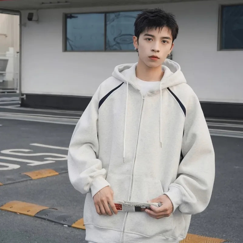 Heavy Weight American Hoodie Mens Spring Autumn 2024 Color Blocking Lo