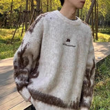 grunge fire sweater, streetwear drip, cozy knitwear for men, oversized grunge aesthetic winter top