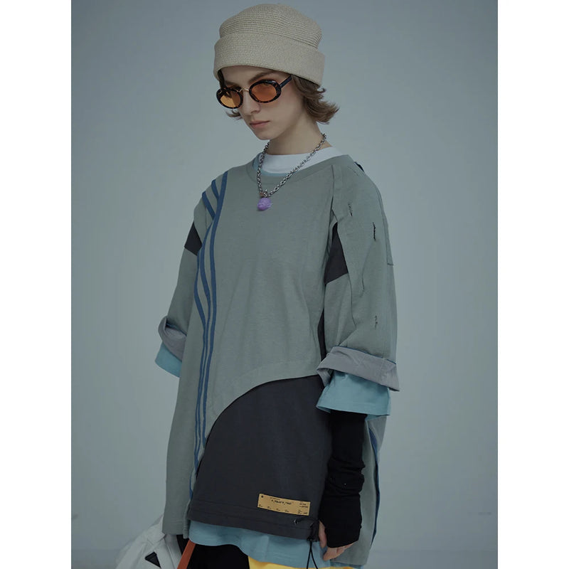 Y2K Graphic Tee – Summer Vintage T Shirt Men Women Hip Hop Asymmetric Cut T Sh – Edgy Streetwear for All Genders