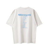 2024 Vintage Retro Print Olded Washed High-Street Cotton Tops T-Shirt For Summer