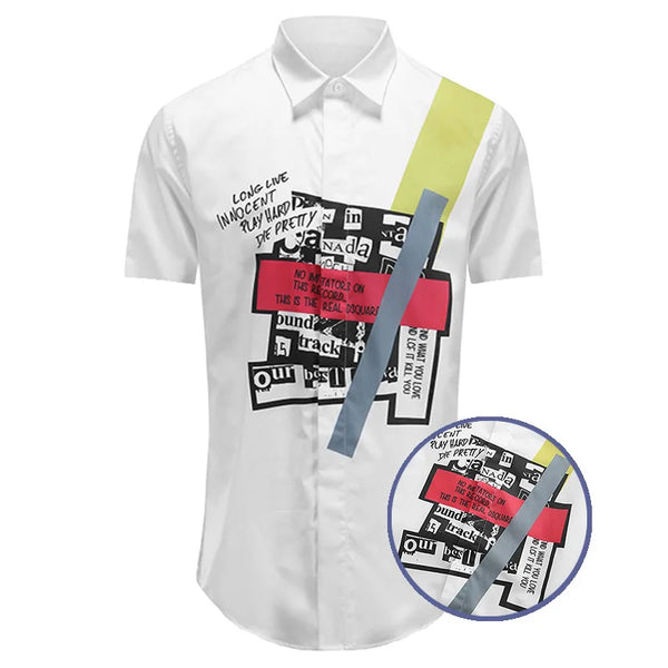 New 2021 luxury Men Classic play hard die pretty Fashion Cotton Casual Shirts Shirt high quality Pocket Short sleeves #A39