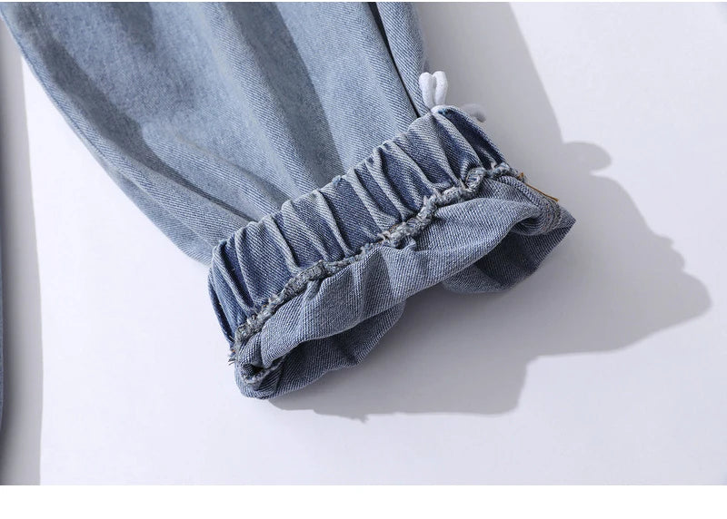 rainbowtouches men jeans fashion classic brand men wide legs elastic concise jeans casual trousers retro style boy loose pants unique jeans style 3144