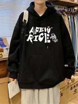 New Cartoon Astronaut Printed Pullover Hoodies For Men Autumn Letter