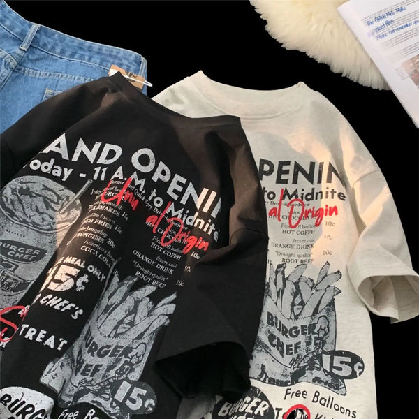 Harajuku Oversized shirt – American Street Hip Hop Men And Women Trendy Letter Print Ro