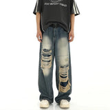 fashion ripped holes denim jeans harajuku patchwork straight jean trousers y2k trouser mens hip hop streetwear baggy jeans pants unique jeans style 4592
