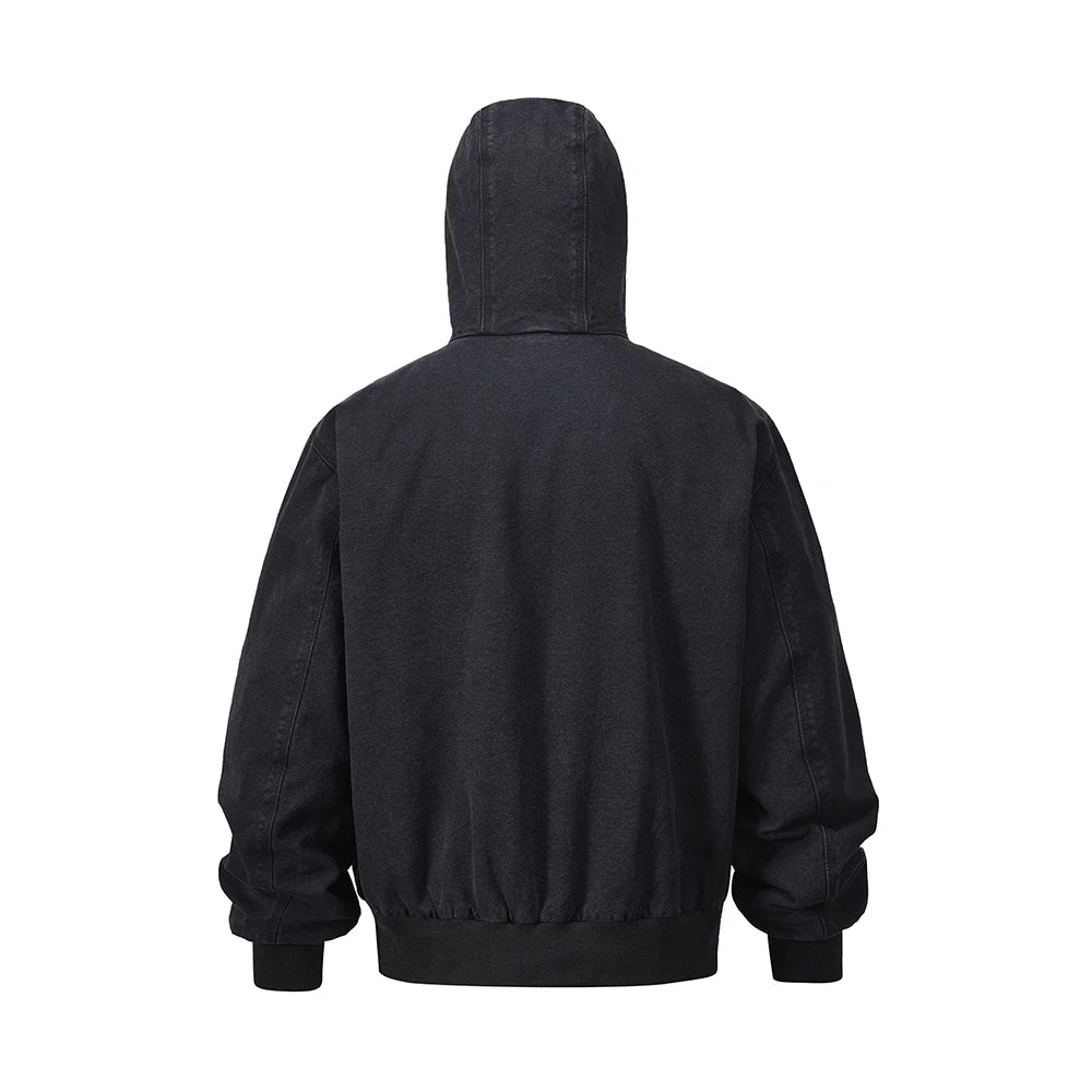 Urban graffiti zip-up fleece high fashion parka