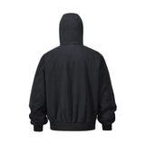 Urban graffiti zip-up fleece high fashion parka