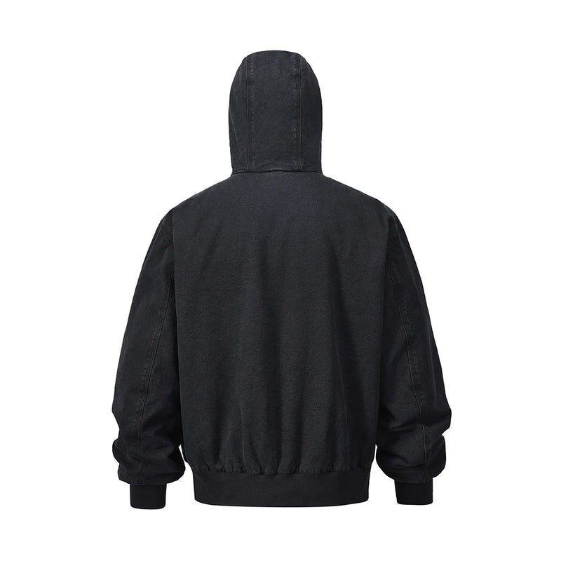 Urban graffiti zip-up fleece high fashion parka