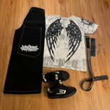 harajuku tapout and wexwear suit graphic embroidered jeans black skateboard pants y2k jeans tracksuit t shirt for men streetwear ripped baggy denim