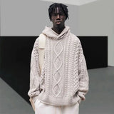 techwear flame hoodie for men, oversized streetwear fit with bold knit design, mens fashion layer for modern streetwear colle