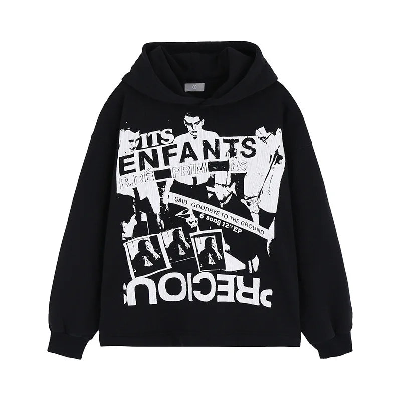 Y2K aesthetic hoodie with bold cyberpunk graphics