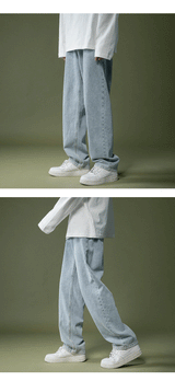 lappster men black baggy jeans streetwear 2023 harajuku casual straight pants male loose streetwear white graphic denim pants unique jeans style 2555