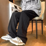 winter mens gray thickened straight leg sweatpants 2025 high street baggy drape pants korean fashion y2k casual trousers sporty tapered joggers