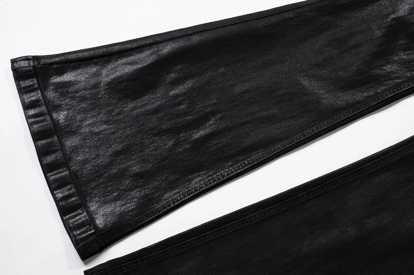 y2k streetwear wax leather strecth jeans for men and women ropa hombre baggy flare pants oversized straight denim trousers unique jeans style 4268
