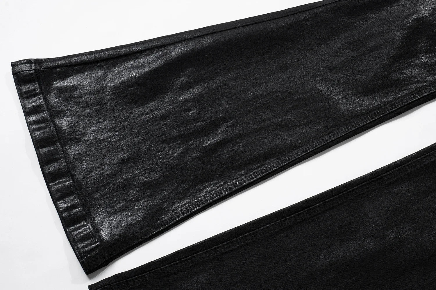 y2k streetwear wax leather strecth jeans for men and women ropa hombre baggy flare pants oversized straight denim trousers unique jeans style 4268