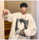 Mens Oversized Love No Watting Letter Graphic Sweatshirts 2025 Korean