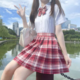 Jk Uniforms Gyaru School Uniform for Girl Student Pleated Skirt Uniform Set Women Short Sleeve Bow Tie Seifuku Japanese Style
