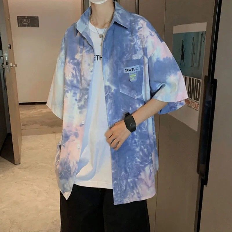 2023 Summer New Light Luxury Fashion Short-sleeved Shirt Men Top Coat Comfortable Casual Shirt Boutique Clothing Simple Style