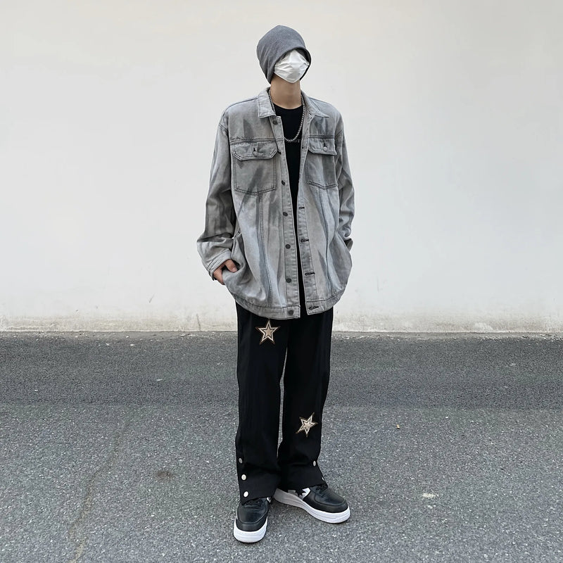 leather panel bomber, high-street look - comfortable cotton fit with bold prints