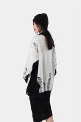 hip hop streetwear knitted sweater sweater 2022 mens harajuku ripped holes new casual v neck tops cotton loose pullover sweaters - bold artwork streetwear hoodie, gothic aesthetic hoodie for winter, unisex casual winter pullover