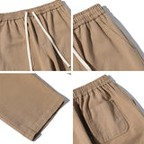 100 cotton pants men fashion khaki black casual pants men japanese streetwear loose straight wide leg pants mens trousers m 2xl relaxed fit trousers