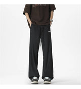 winter mens gray thickened straight leg sweatpants 2025 high street baggy drape pants korean fashion y2k casual trousers unique joggers style 146