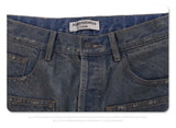 Cut Jeans with a mud-dye knife