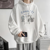 Cool Cartoon Cat Graphic Print Hoodies For Men Y2K Streetwear Clothes