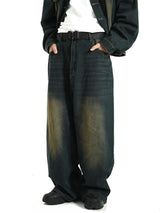 mens high street oversize pants casual harajuku retro washed zipper straight trousers hip hop fashion streetwear baggy joggers unique joggers style 2000