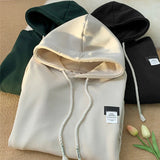 New in Solid Color Hooded Sweatshirts For Men And Women Y2K Streetwear Appliques Hoodies Autumn Oversize Fleece Pullover